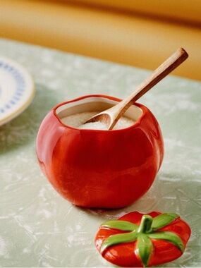 Anthropologie Tomato Sugar Bowl & Spoon